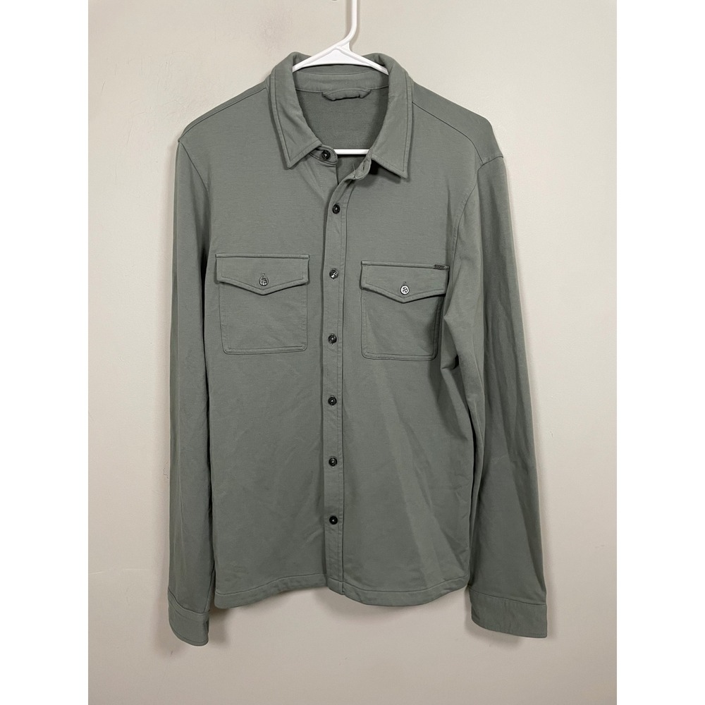 Vuori Men's Boulevard Shirt Jacket in Stormy Green Size Small Athleisure Casual - Picture 2 of 11